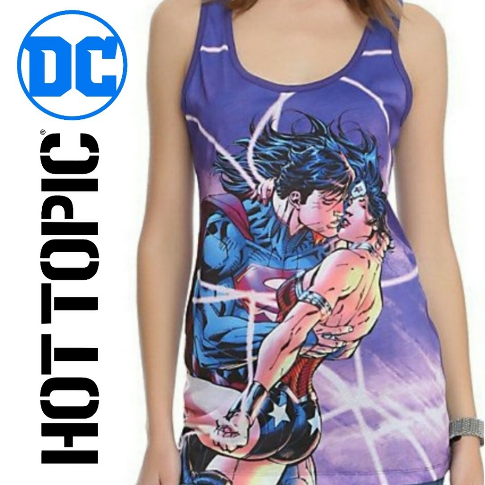 Hot Topic DC Comics Superman Wonder Woman Tank Top